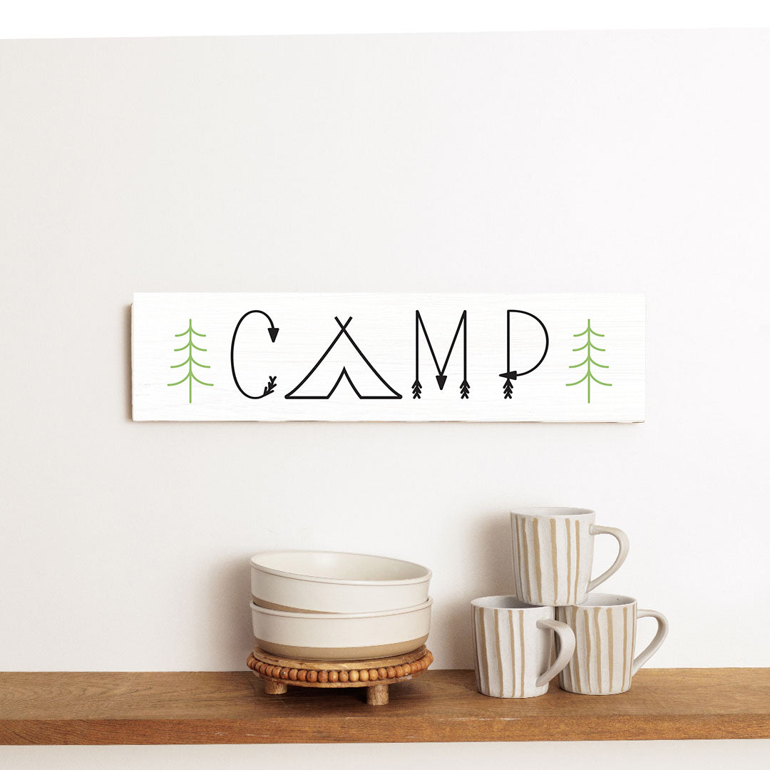 Camp Tent Barnwood Sign