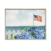American Hydrangea Dreams Wall Art - Natural Frame