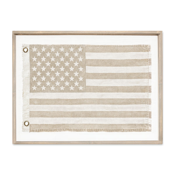American Vintage Flag Whitewash Wall Art