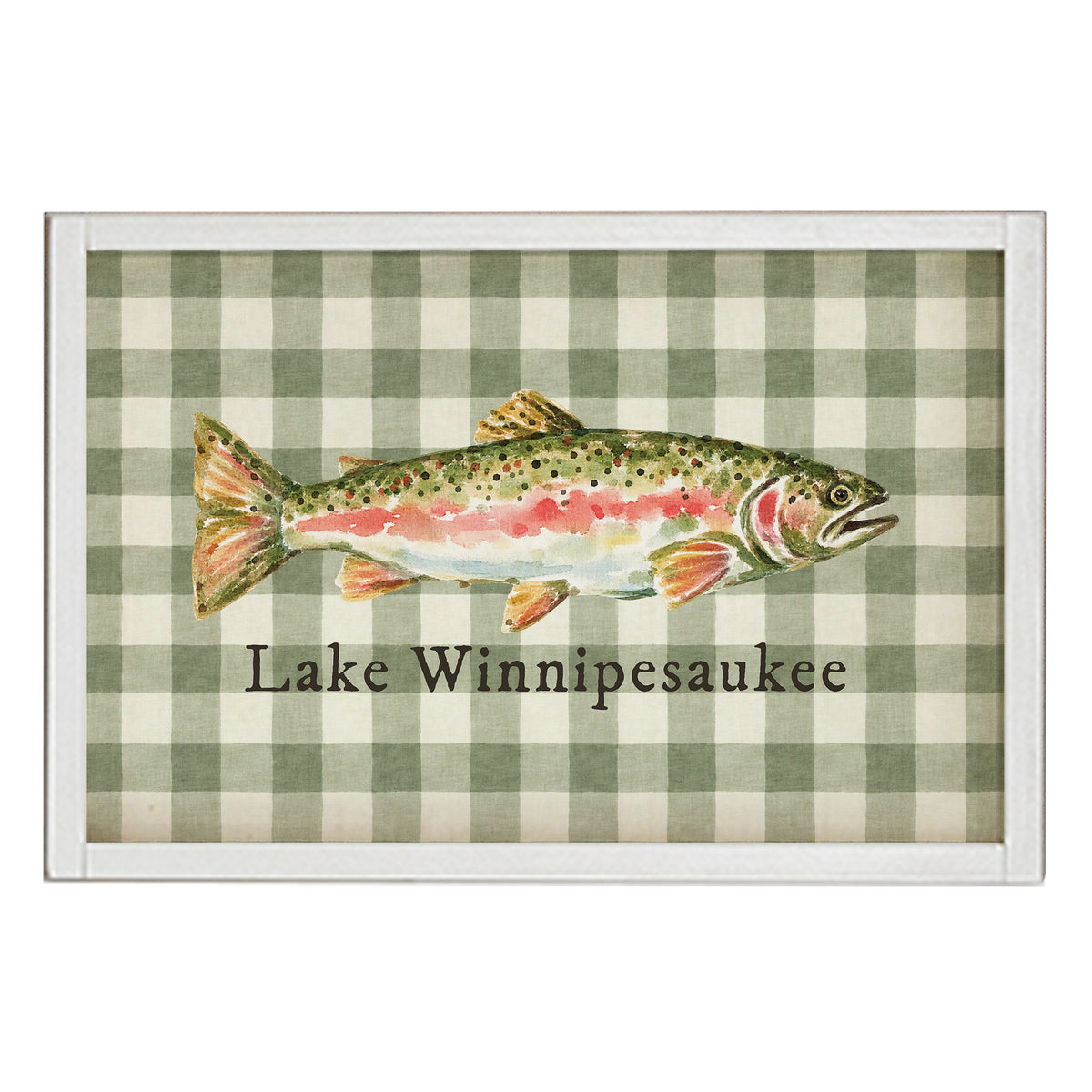 Trout Gingham Personalized Wall Art