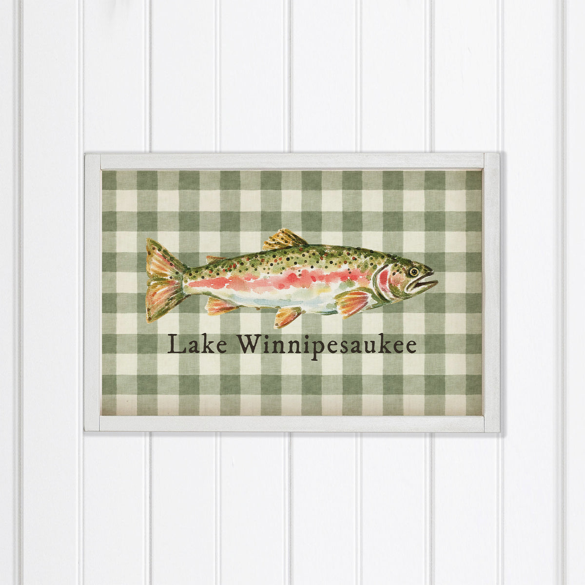 Trout Gingham Personalized Wall Art