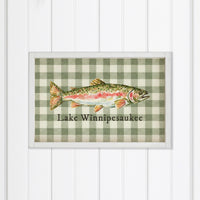 Trout Gingham Personalized Wall Art