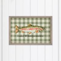 Trout Gingham Personalized Wall Art