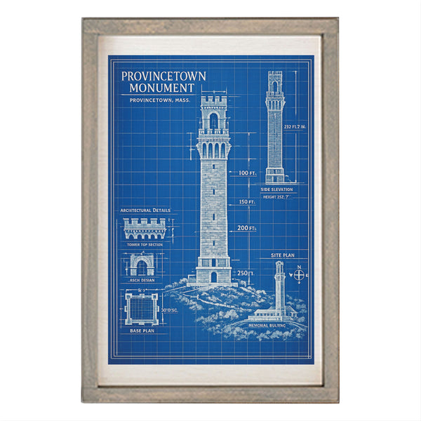 Provincetown Monument Blueprint Wall Art