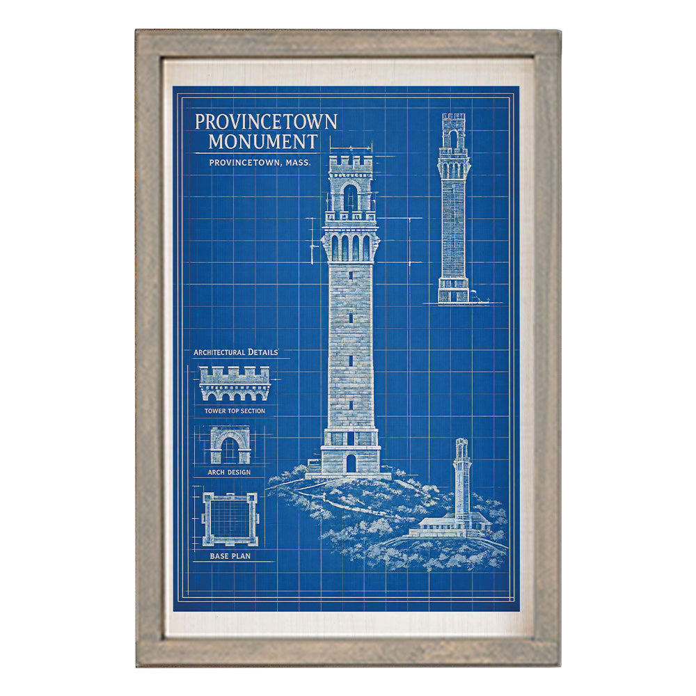 Provincetown Monument Blueprint Wall Art