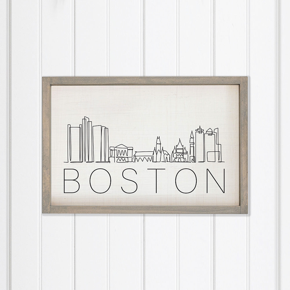 Boston Line Art Wall Art