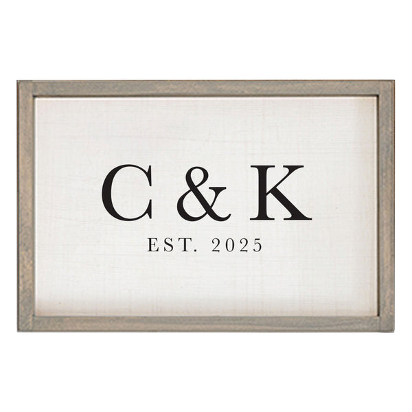 Initials EST Personalized Wooden Wall Art