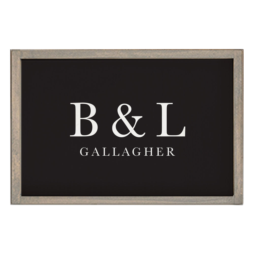 Initials Name Black Personalized Wooden Wall Art