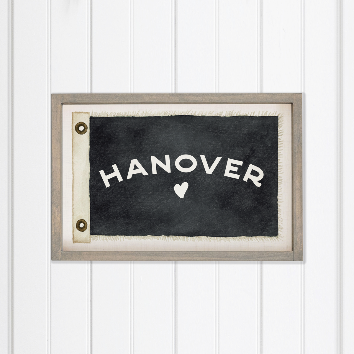 Heart Vintage Flag Personalized Rectangle Wall Art