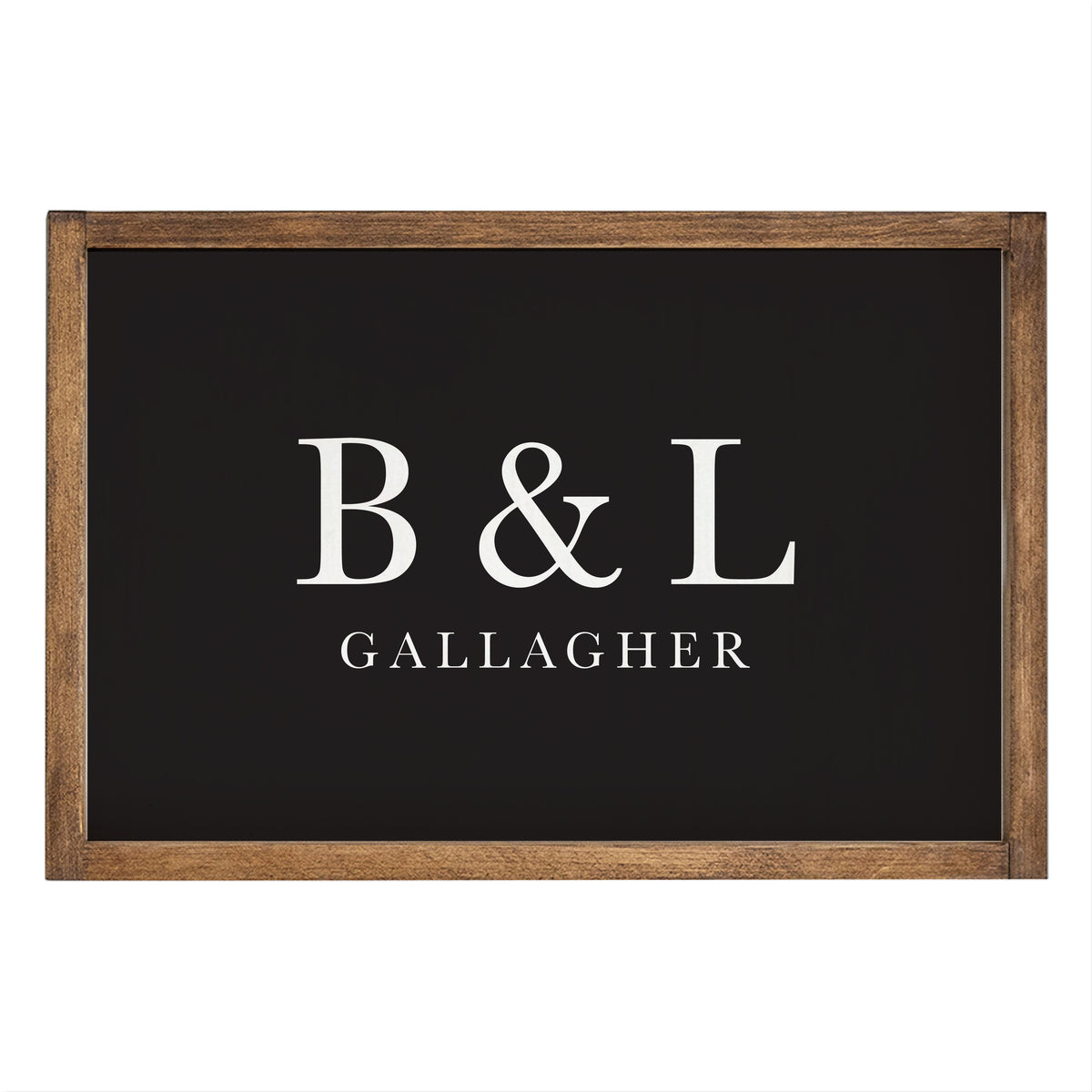 Initials Name Black Personalized Wooden Wall Art