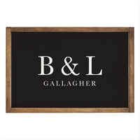 Initials Name Black Personalized Wooden Wall Art