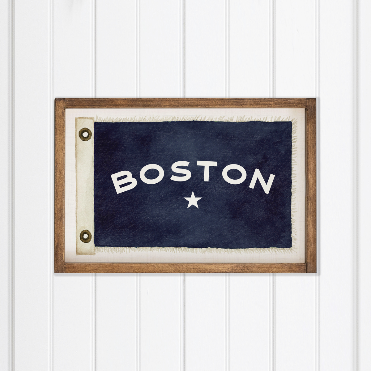 Star Vintage Flag Personalized Rectangle Wall Art
