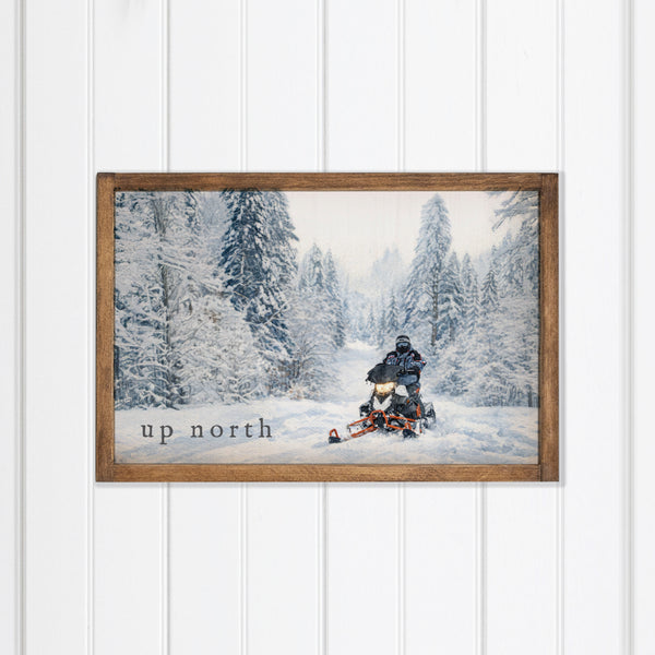 Snowmobile Winter Scene PersonalizedWall Art