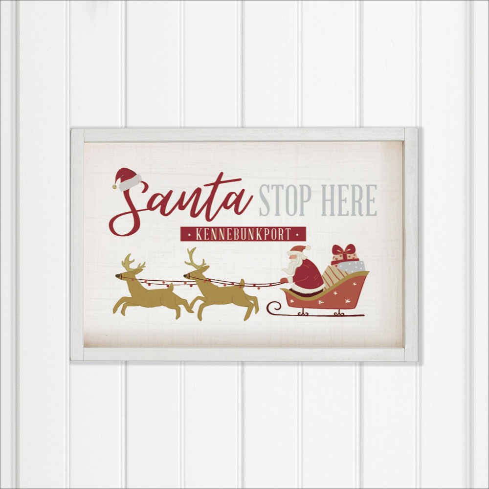 Personalized Santa Stop Here Wall Art