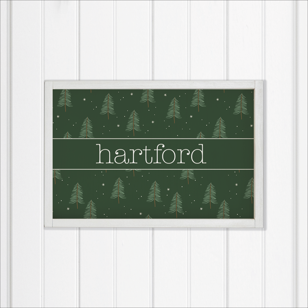 Personalized Evergreen Christmas Tree Wall Art