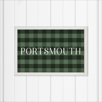 Personalized Green Plaid Wall Art