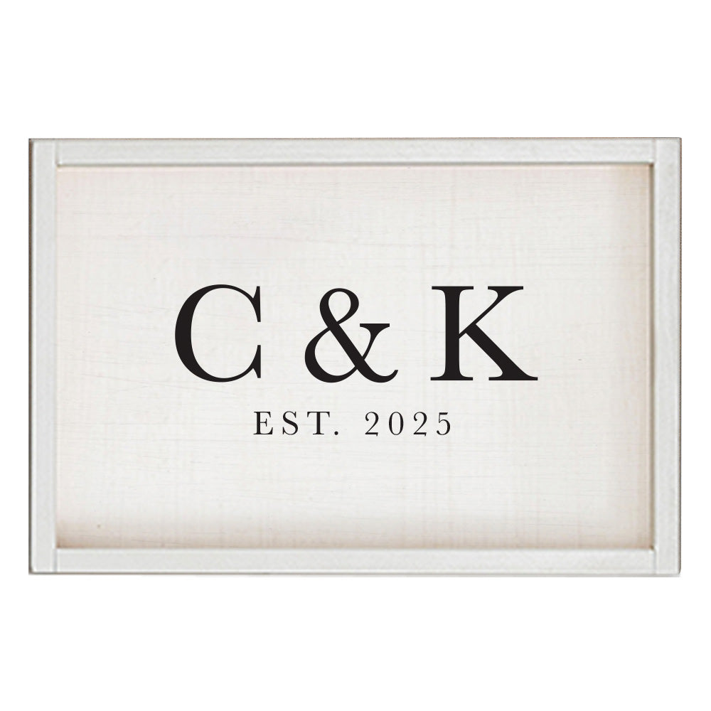 Initials EST Personalized Wooden Wall Art