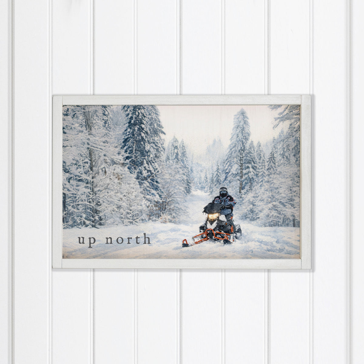 Snowmobile Winter Scene PersonalizedWall Art