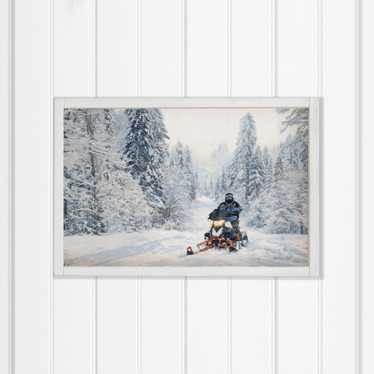 Snowmobile Through Trees Wall Art