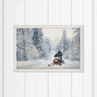 Snowmobile Through Trees Wall Art