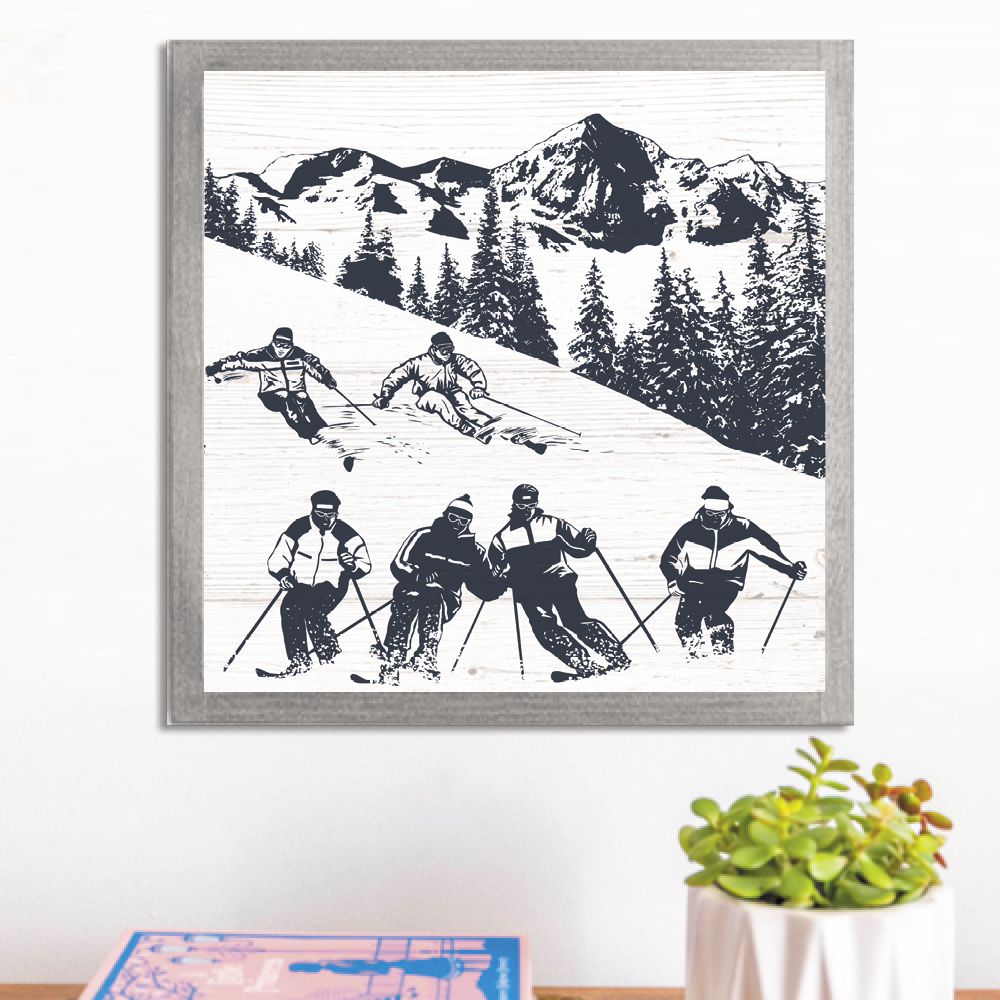 Retro Ski Run Wall Art