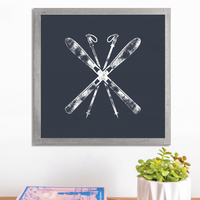 Navy Blue Ski Wall Art