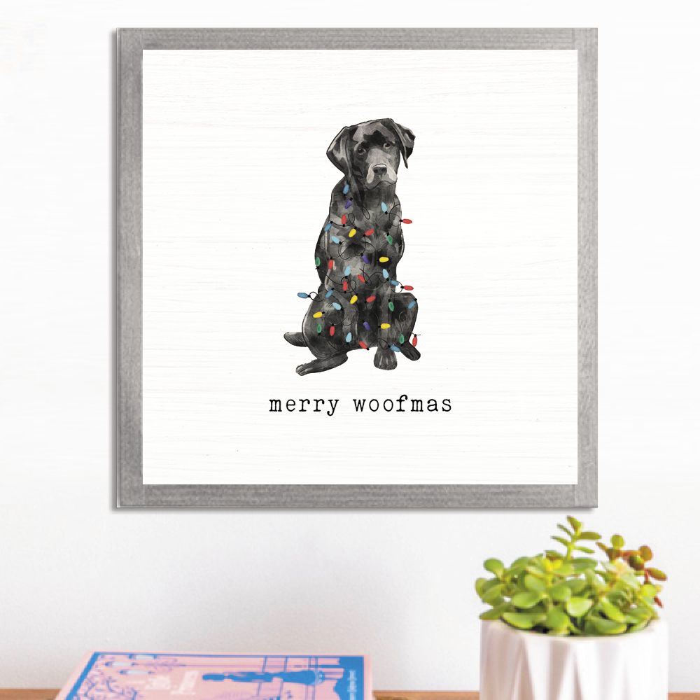 Merry Woofmas Black Lab Wall Art