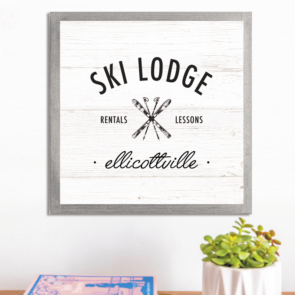 Personalized Ski Lodge Rentals Lessons Wall Art