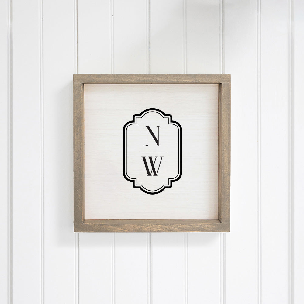 Initials Vertical Personalized Wall Art