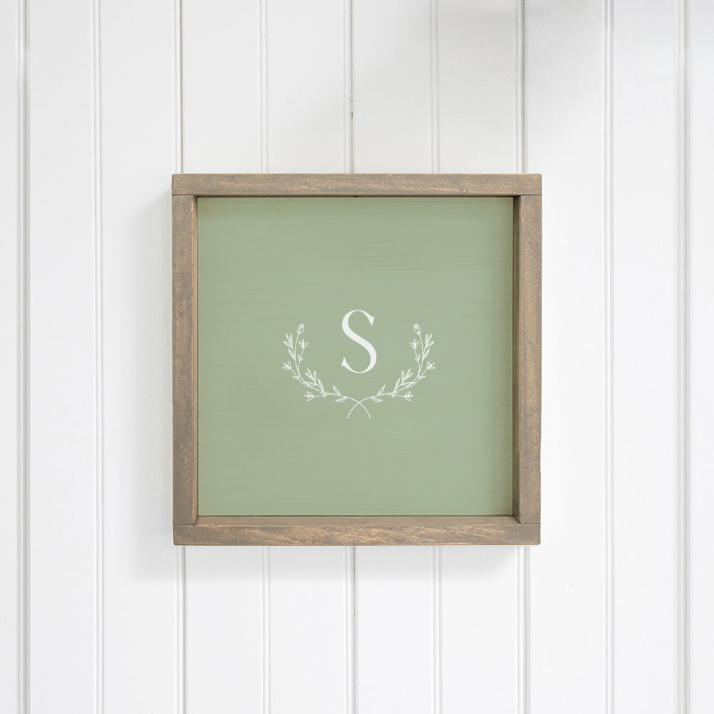 Single Letter Green Personalized Wall Art