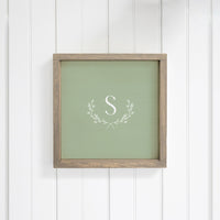 Single Letter Green Personalized Wall Art