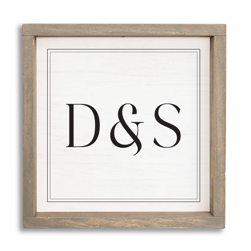 Initials Square Personalized Wall Art