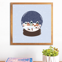 Vintage Snow Globe Village Wall Art