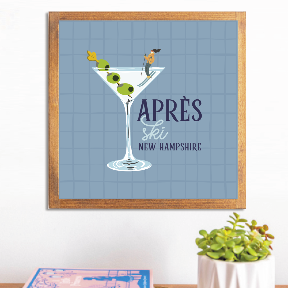 Personalized Apres Ski Martini Wall Art