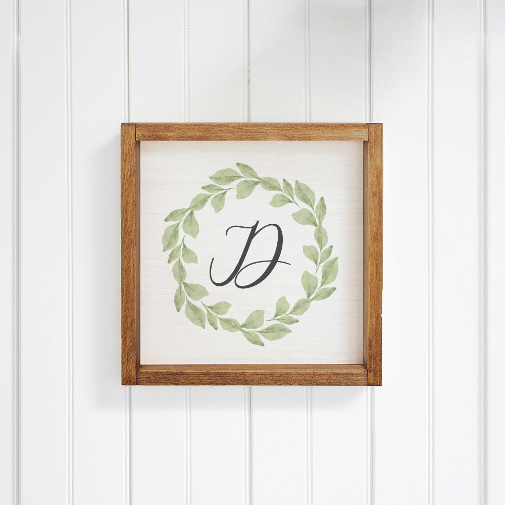 Greenery Initial Personalized Wall Art