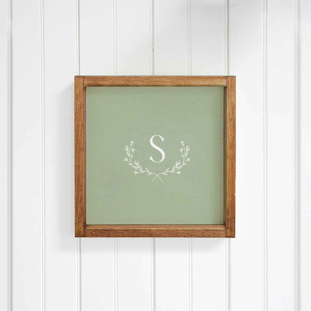 Single Letter Green Personalized Wall Art