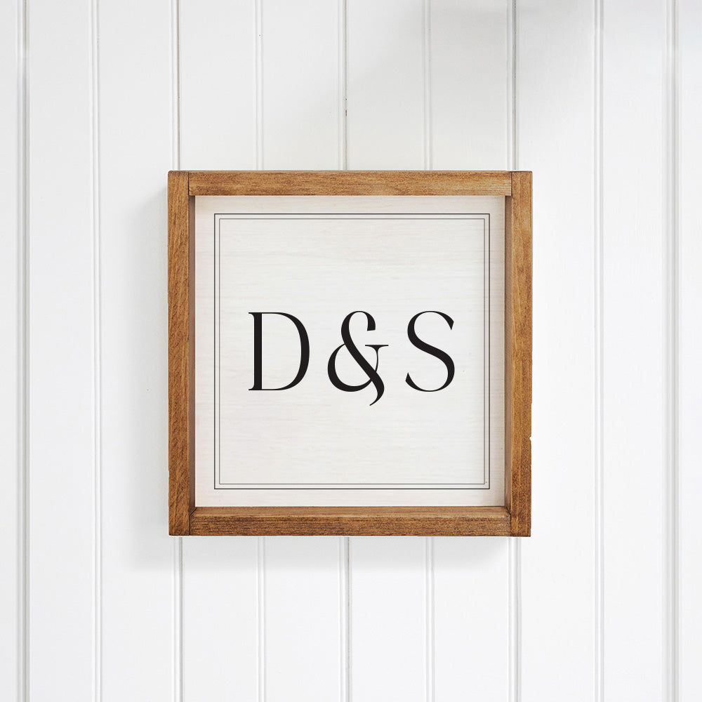 Initials Square Personalized Wall Art