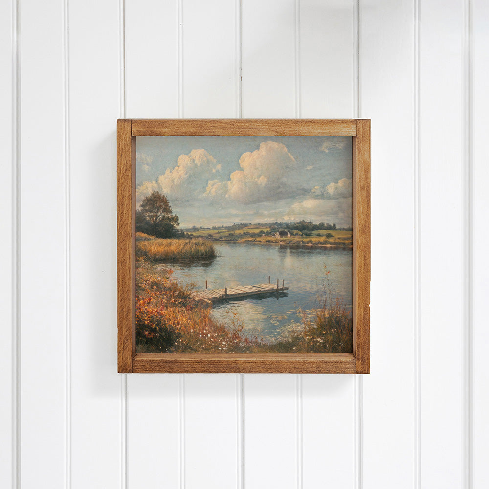 River Dock Landscape Wall Art