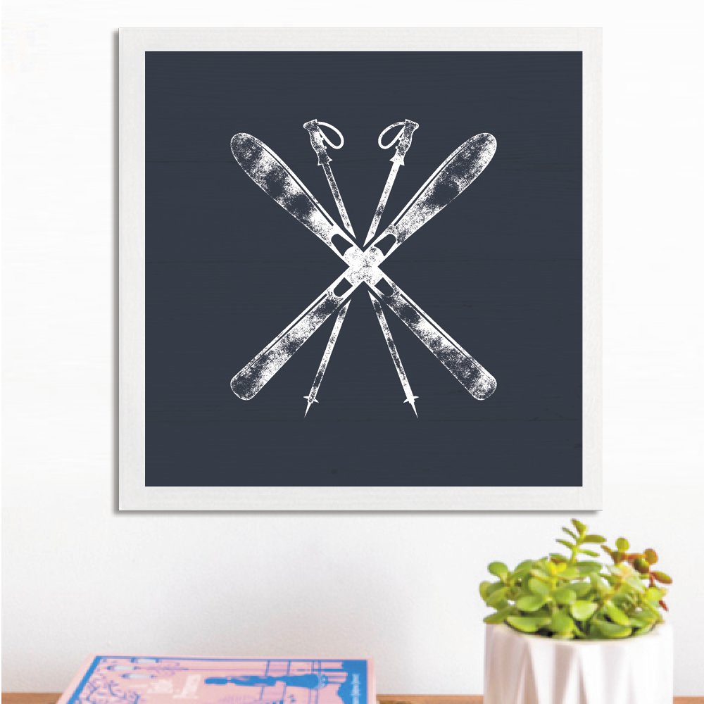 Navy Blue Ski Wall Art