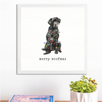 Merry Woofmas Black Lab Wall Art