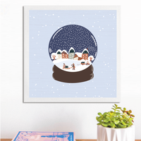 Vintage Snow Globe Village Wall Art