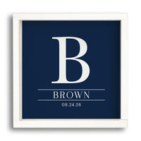 Initial Navy Personalized Wall Art