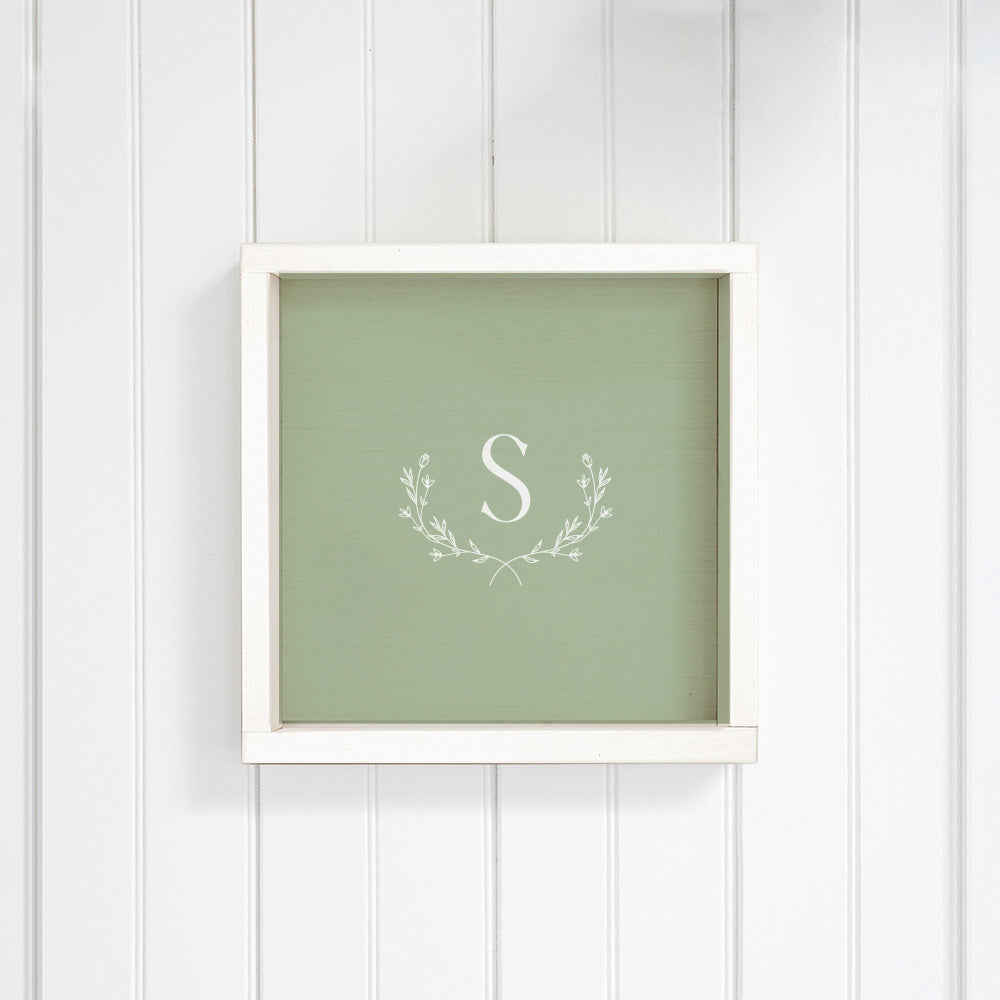 Single Letter Green Personalized Wall Art