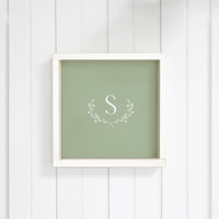 Single Letter Green Personalized Wall Art