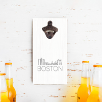 Line Art Boston Skyline Bottle Opener