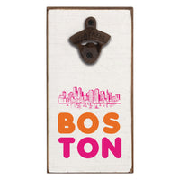 Boston Orange and Pink Skyline Bottle Opener