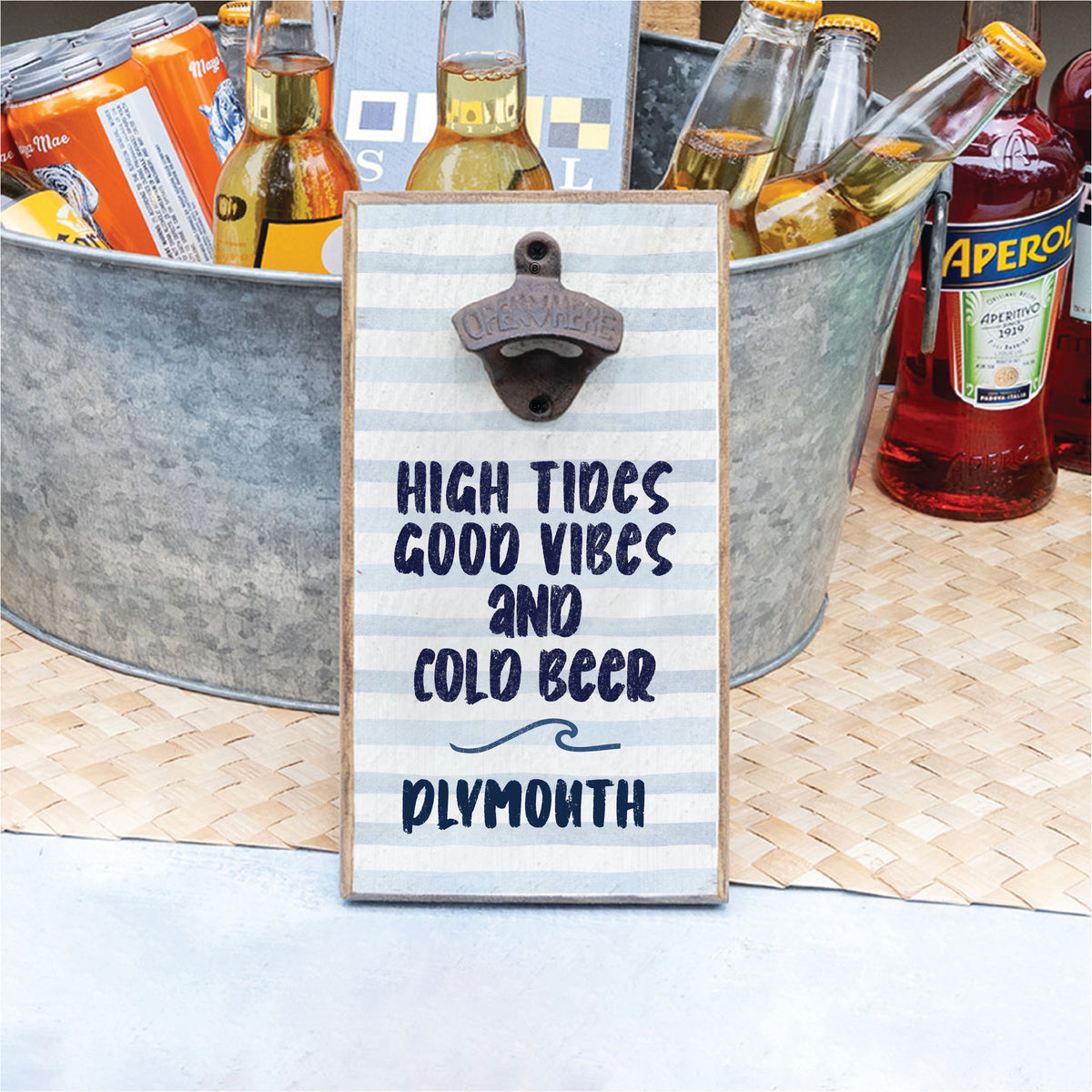 High Tides Good Vibes Personalized Bottle Opener