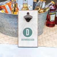 Green Circle D Personlized Bottle Opener