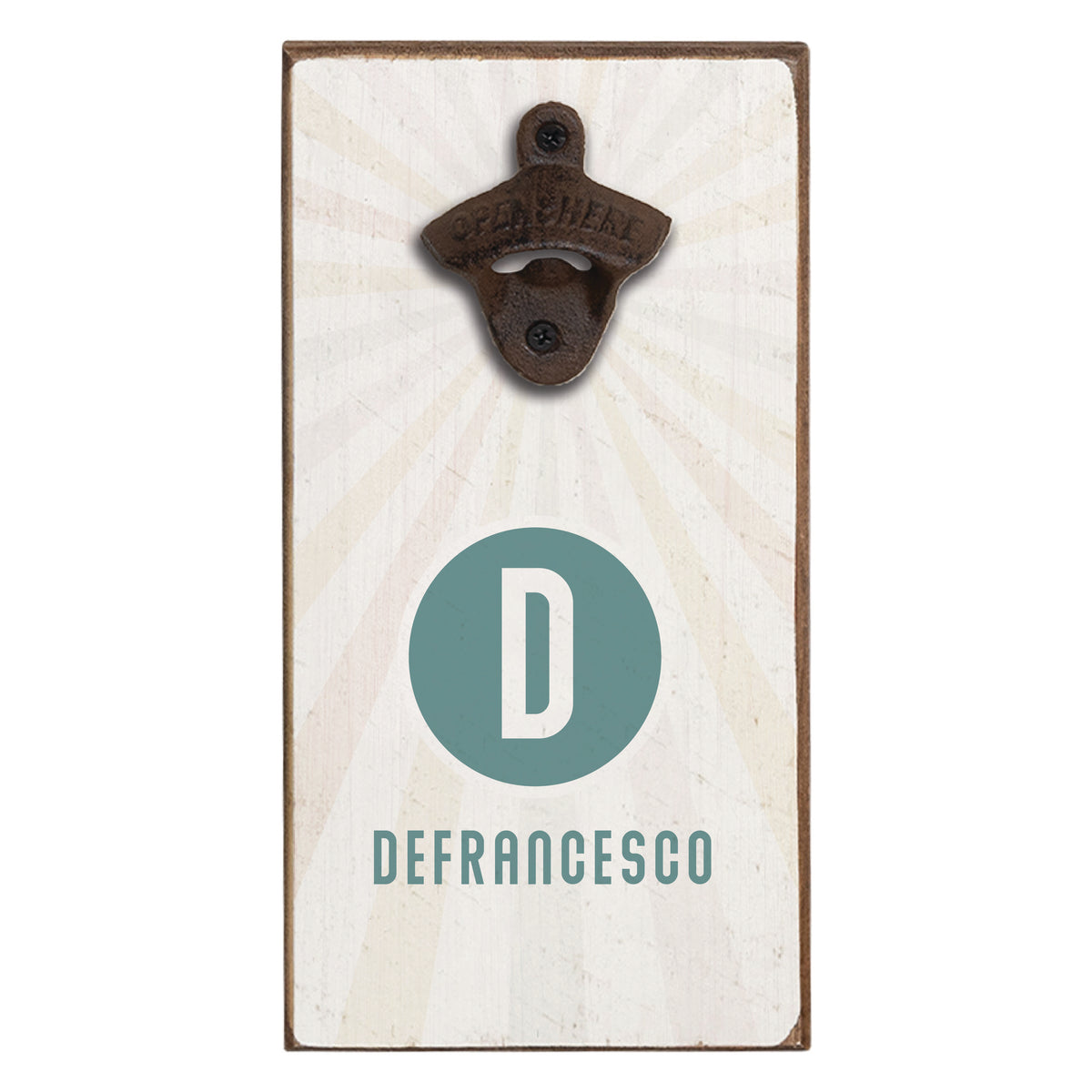 Green Circle D Personlized Bottle Opener