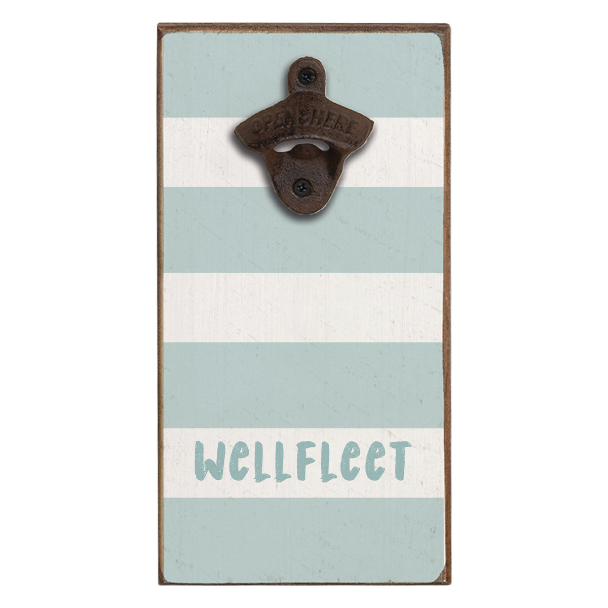 Striped Shoreline Personalized Bottle Opener